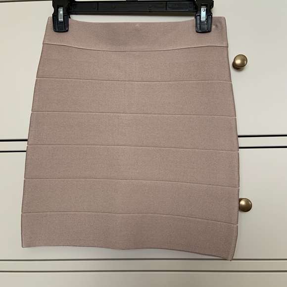 bebe Dresses & Skirts - Bebe tan mini bandage skirt M bebe Dresses & Skirts - Bebe tan mini bandage skirt M